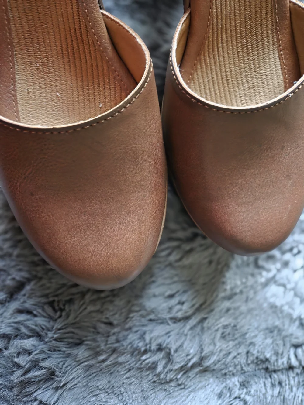 Bprn Brown Leather Platform Sandal with Buckle
